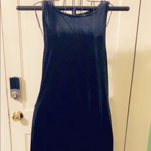 Black velvet swing dress
